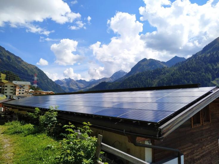 Solar panels on roof